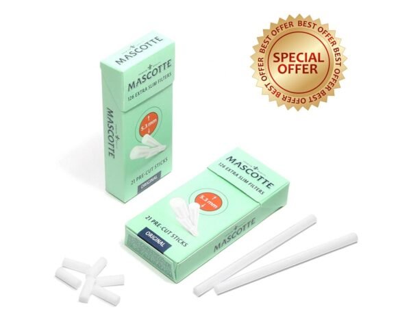 Mascotte | 5.3mm Extra Slim Premium Filter Tips | 2x 126 Pack