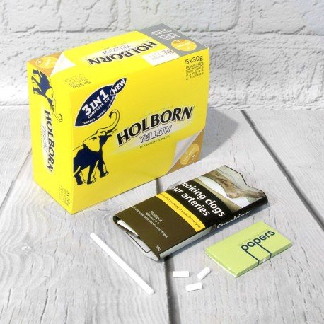 Buy-Holborn-Yellow-Rolling-Tobacco-3-in-1-5x30g-Pouch-Buy-Tobacco-Online-UK-1.jpg Holborn Yellow Hand Rolling Tobacco – 3 in 1 30g Pouch