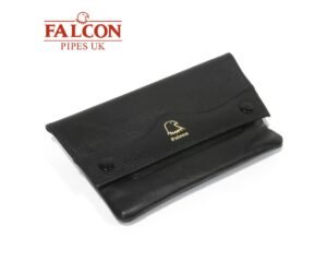 Falcon |Black Leather Handrolling Pouch | 546