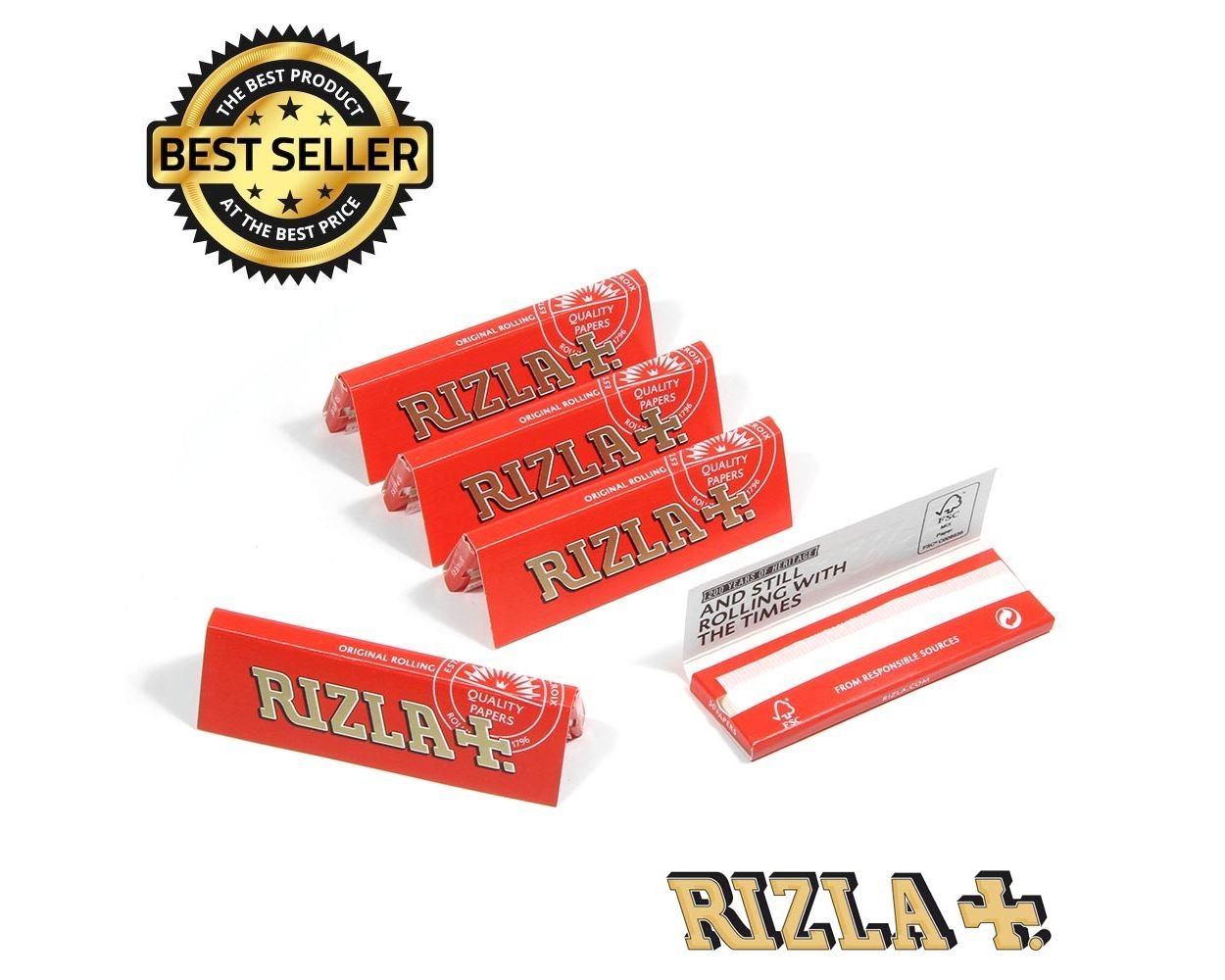Rizla |Red Regular Rolling Papers | Bundle of 5