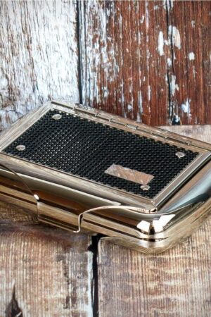 Tobacco Tin with Paper Holder – Mesh Finish